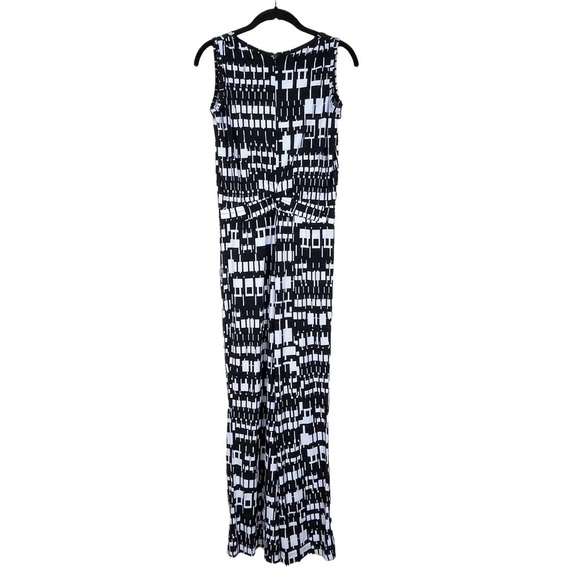 Calvin Klein Black White Geo Print Drawstring Waist Sleeveless Jumpsuit
Size 4 - Picture 4 of 6